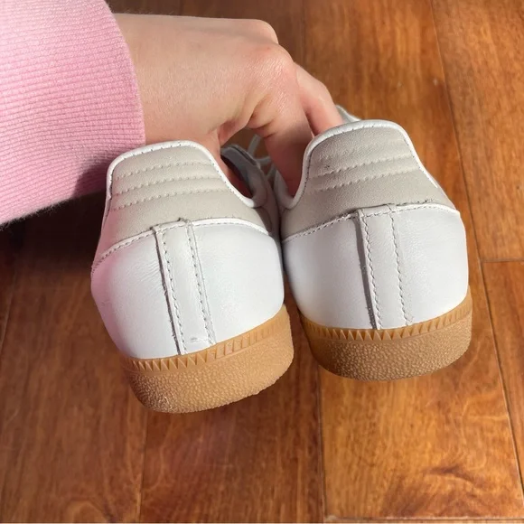 Adidas Samba OG Shoes White Silver Gray Lace Up Sneaker Rubber Sole Womens 7 - Picture 6 of 11